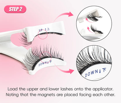 Vipuda Magnetic Eyelashes – Reusable Thick False Lashes with Magnets & Tweezer, Soft Eyelash Extensions