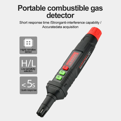 Gas Leak Detector HT59/HT60/HT61 - Combustible Gas Detector | 0-1000PPM, Sound & Screen Alarm | Mini Gas Detector for Natural Methane