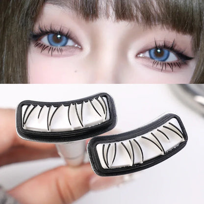 Reusable 2-in-1 Eyelash Stamps Pen - Quick Dry Black/Brown Liquid Eyeliner for Lower Lash Seal & Eyelash Simulation Makeup