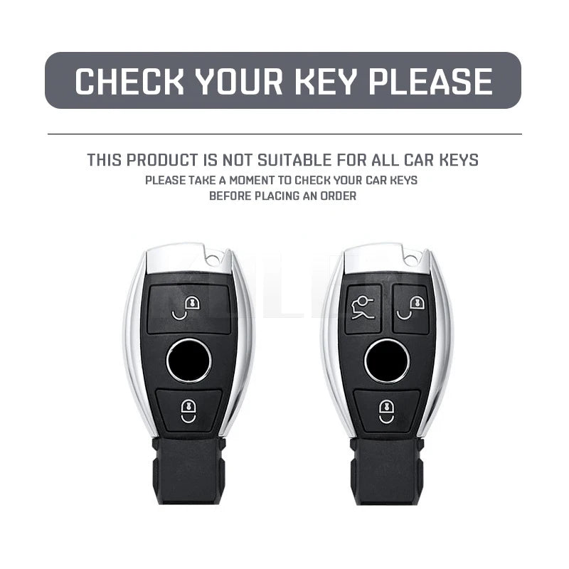 ABS Carbon Fiber Car Key Case Cover – Compatible with Mercedes Benz W204/W205/W212/W213/W176/W177/W219 A/B/C/E/S/GLC/CLA/AMG Fob