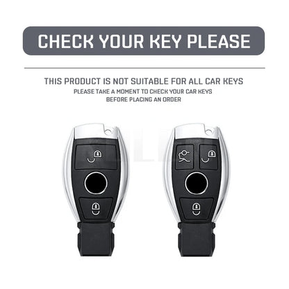 ABS Carbon Fiber Car Key Case Cover – Compatible with Mercedes Benz W204/W205/W212/W213/W176/W177/W219 A/B/C/E/S/GLC/CLA/AMG Fob