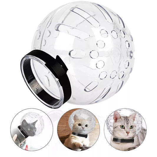 Cat Muzzle Protective Space Hood - Anti-Bite, Anti-Licking, and Breathable Grooming Mask for Cats - Small Pets Bathing and Grooming Supplies