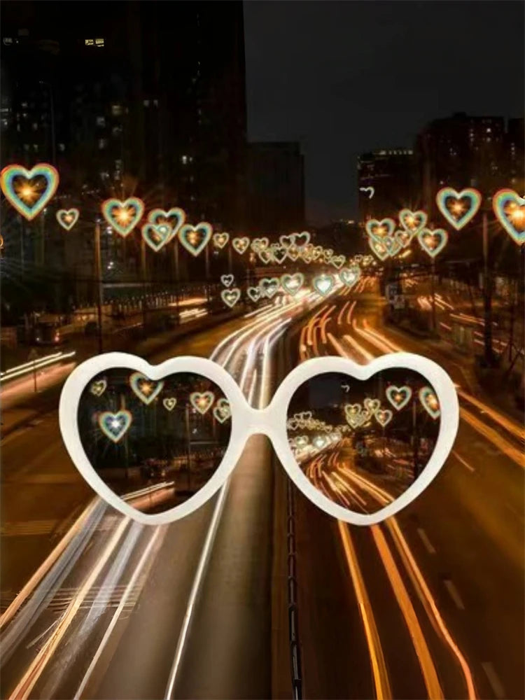 Two-Piece Love Glasses Night Light – Romantic Special Effect LED Glasses for Fashion & Confessions