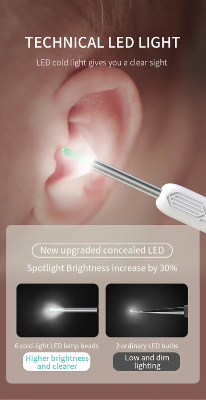 2025 Wireless Smart Earpick – HD Camera Ear Wax Cleaner with 6 LED Lights for iOS & Android