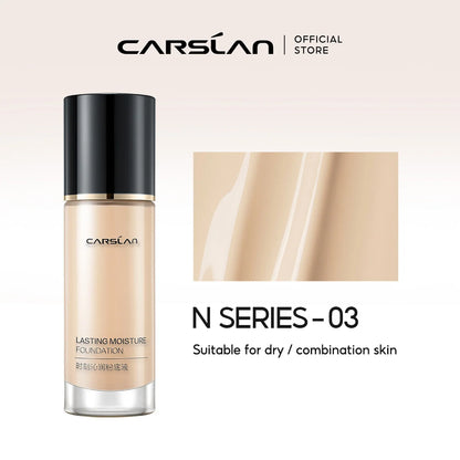 CARSLAN Long-Lasting Moisture Matte Liquid Foundation – Full Coverage Concealer, Whitening & Oil Control Face Base Makeup