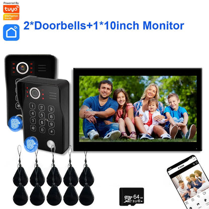 Fingerprint 5-in-1 WiFi Video Doorbell — Tuya Smart 1080P Touch Intercom System for Home Security