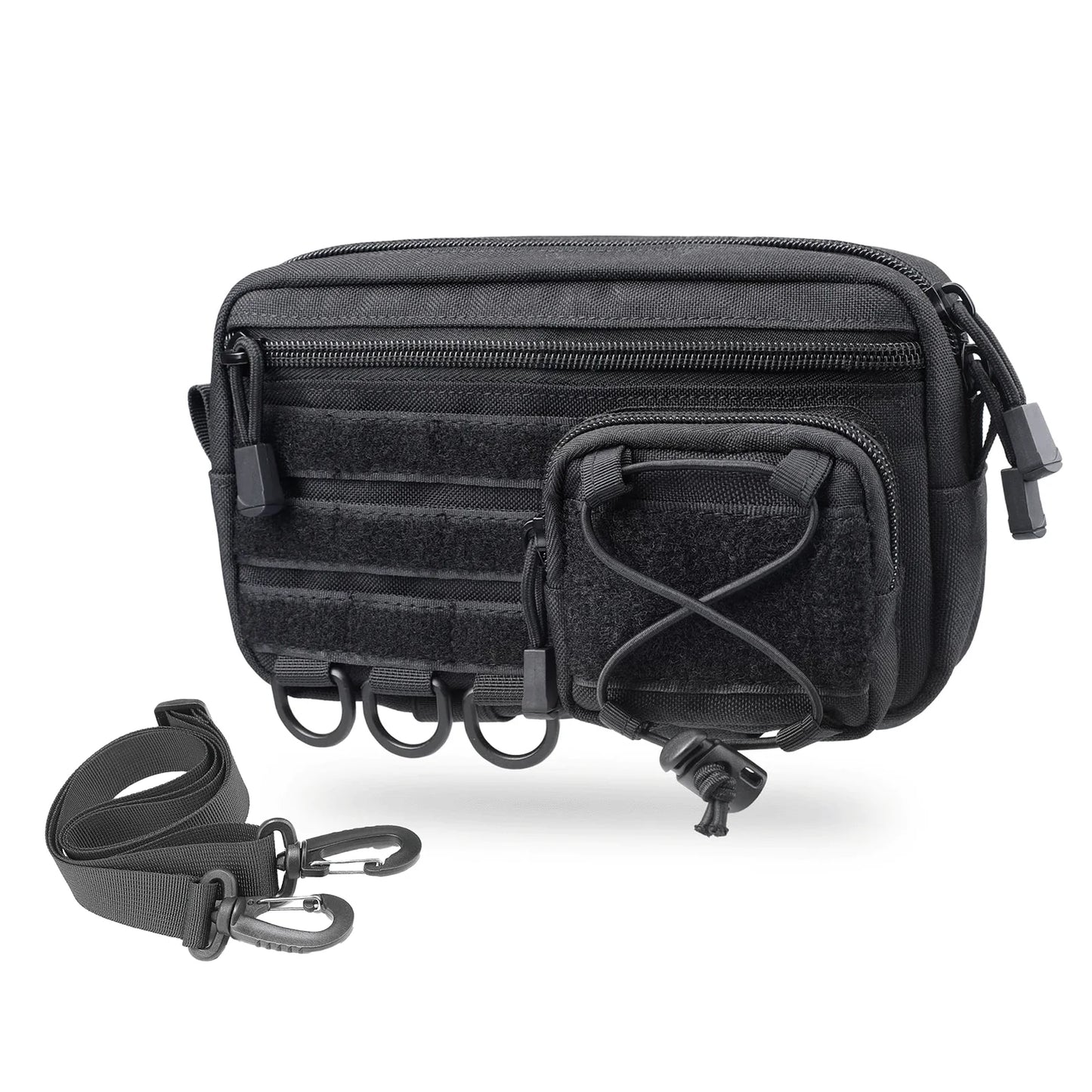 Tactical Molle Horizontal Admin Pouch – EMT EDC Utility Bag with Front Drawstring Pocket