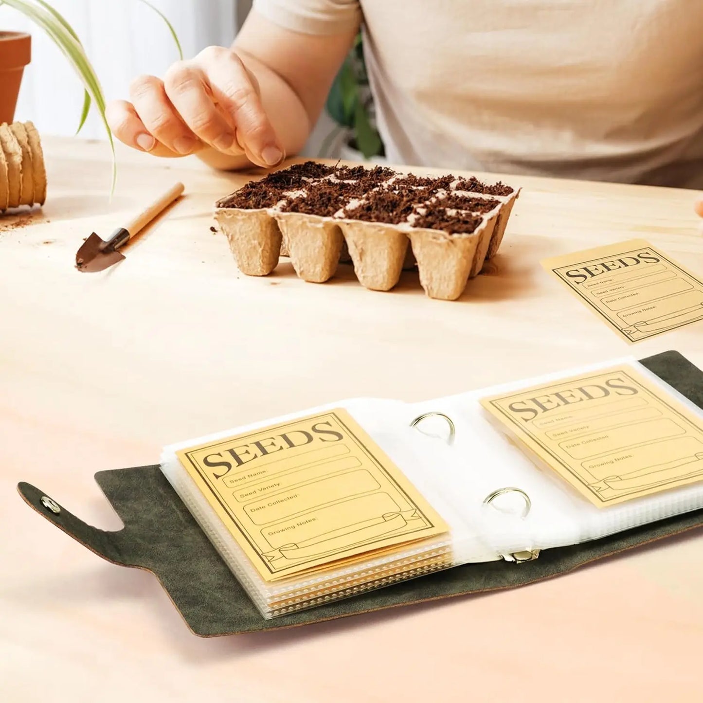 Garden Seed Storage Organizer Binder – 50 Self-Sealing Seed Envelopes for Easy Seed Packet Organization