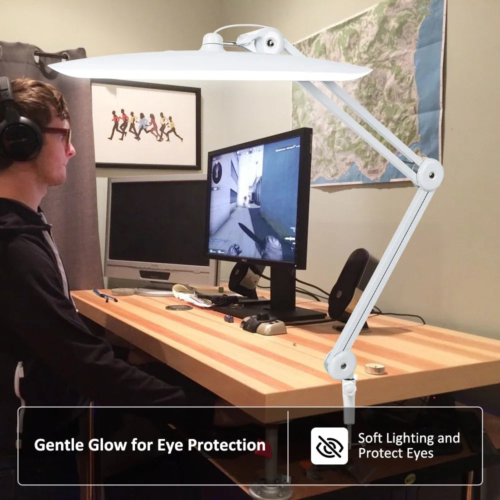 2,200 Lumens LED Task Lamp – Super Bright Desk Light with 117 SMD, 4-Level Dimmable for Home, Office & Beauty Shop