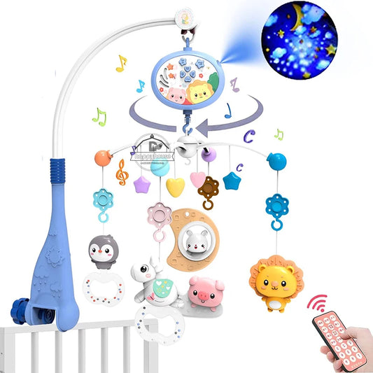 Baby Crib Mobile with Music, Lights, and Projection - Remote Control Toys for Newborns 0-6 Months