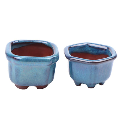 Mini Chinese Style Ceramic Bonsai Pot – Breathable Succulent Planter with Drainage Holes for Home