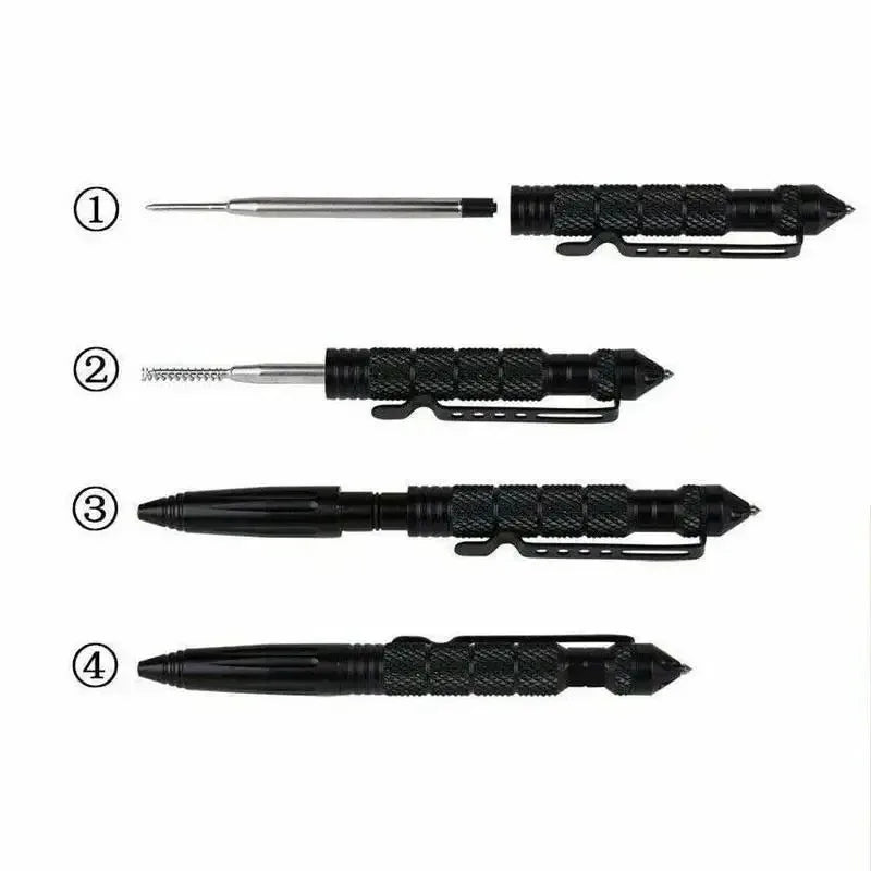 ZK20 Tactical Self-Defense Pen – Aluminum Anti-Slip Steel Glass Crusher, 1/4/8pcs Kit