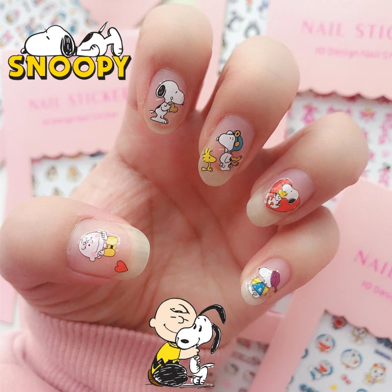 Snoopy Nail Stickers – Self-Adhesive DIY Anime Manicure Decals for Girls & Students