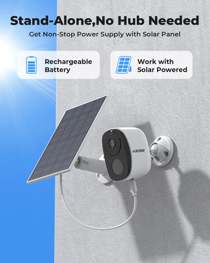 H.VIEW PIR Battery-Powered Wireless Outdoor Camera – 2K 3MP WiFi Security with Spotlight, Siren, 2-Way Audio & Waterproof