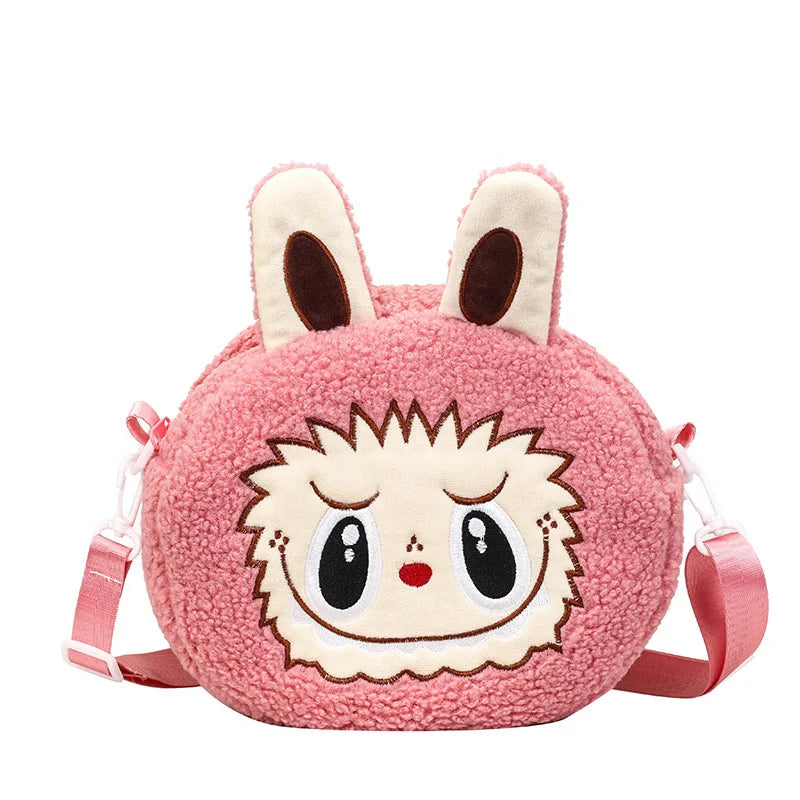 Labu Cartoon Crossbody Plush Bag – Kids Backpack & Shoulder Bag Doll Change Purse, Perfect Gift for Girls