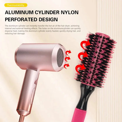 Barbershop Round Tube Curly Hair Rollers – Salon Hair Comb & Styling Brush for Hairdressing