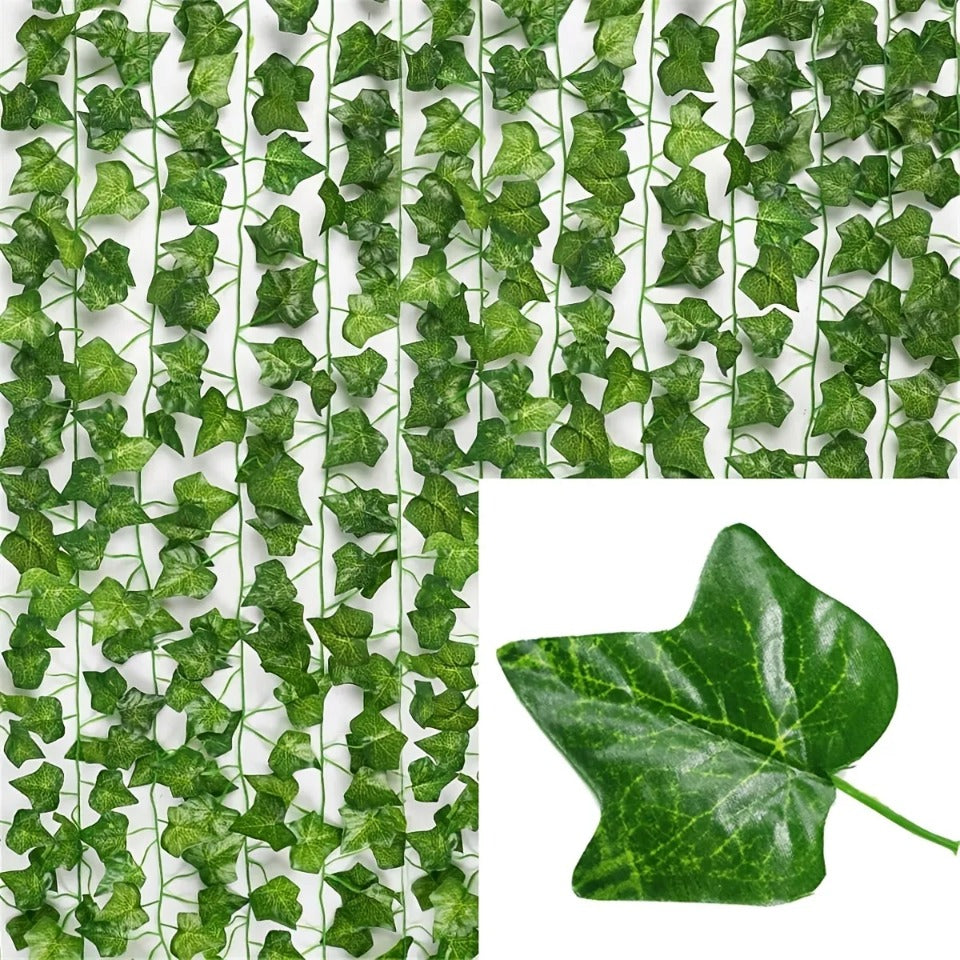 11M Artificial Ivy Leaf Garland — Green Hanging Vine for Outdoor Garden, Wall, Wedding & Home Decor