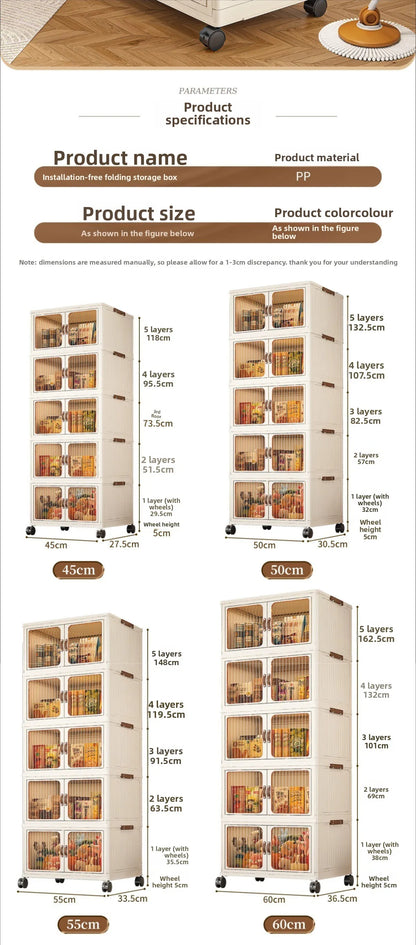 Large Capacity Collapsible Storage Bin — Plastic Organizer with Lid for Clothes, Toys & Blankets, Stackable & Portable for Bedroom or Nursery