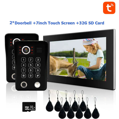 Fingerprint 5-in-1 WiFi Video Doorbell — Tuya Smart 1080P Touch Intercom System for Home Security