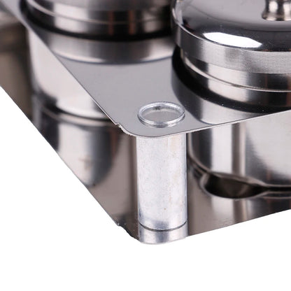 3-Piece Stainless Steel Dappen Dish Set – Manicure Nail Art Powder & Liquid Container Organizer Tray