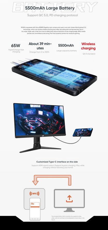 2024 ASUS ROG Phone 8 – Snapdragon 8 Gen 3, 5G Smartphone, 6.78'' 165Hz E-Sports Screen, 65W Charging, NFC, ROG 8 Pro