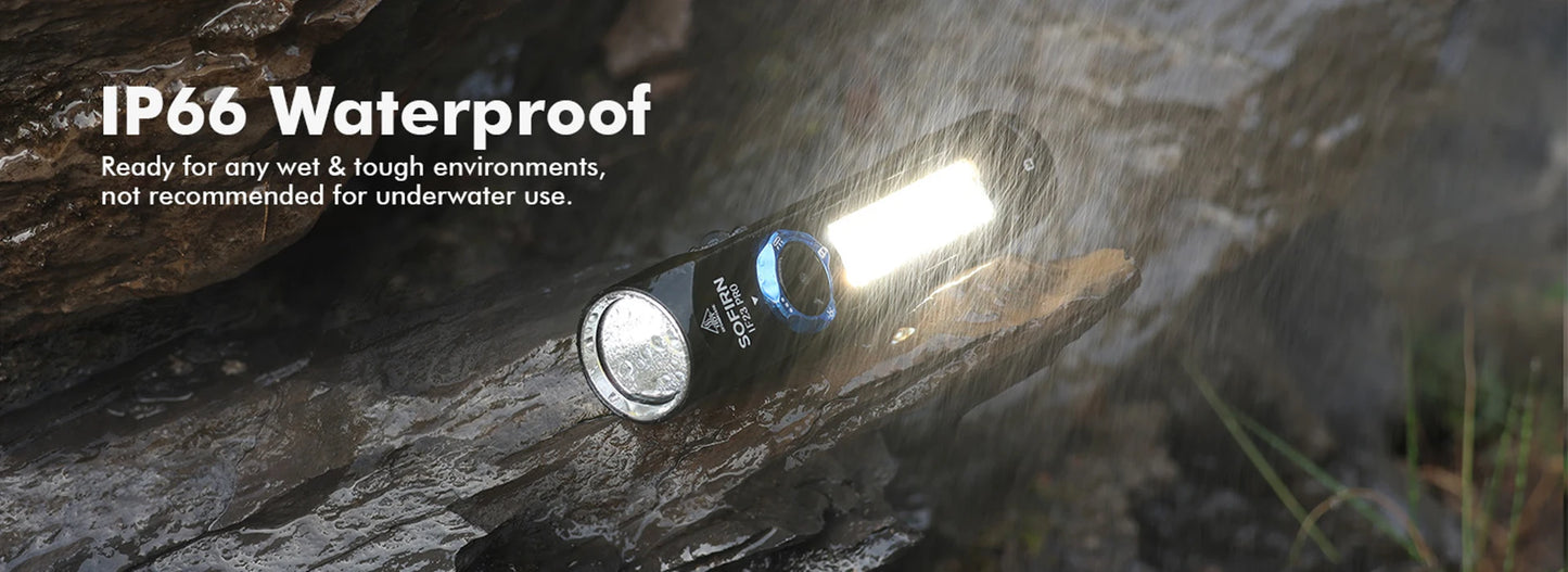 Sofirn IF23 PRO RGB LED Flashlight — 5000lm XHP70B, 21700 Rechargeable Torch with 5V 3A USB-C & Magnetic Base