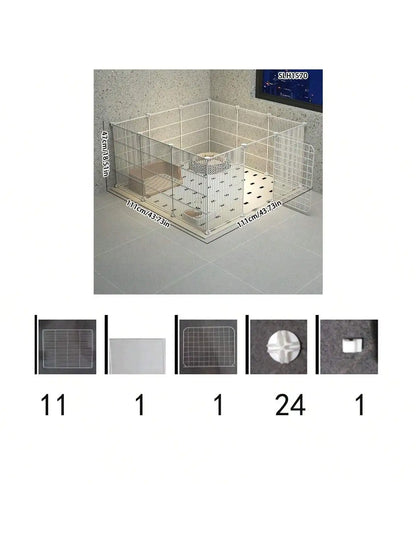 Indoor Pet Enclosure — No Assembly Teddy Fence with Tight Mesh, Escape-Proof Small Dog & Puppy Cage
