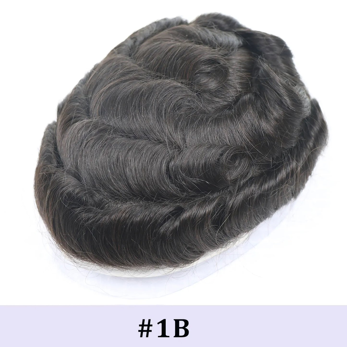 0.08mm Full Skin PU Toupee for Men – V Loop Human Hair Wig in Brown (#22) & Black (#1B) – Hair Replacement Unit