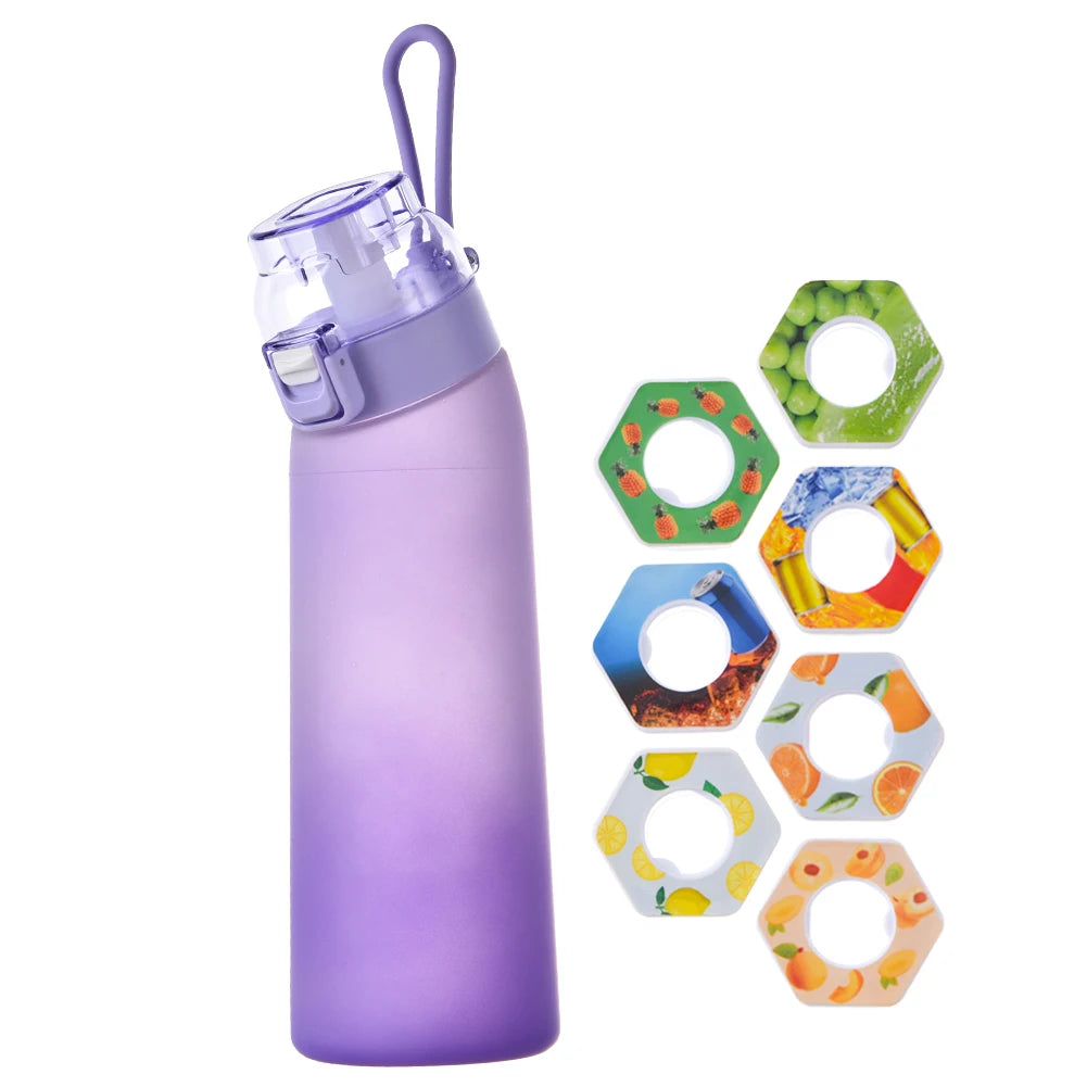 650ML Leak-Proof Fragrance Water Bottle , 7 Flavor Pods - Portable Air Water Bottle for Travel, Hiking & Climbing
