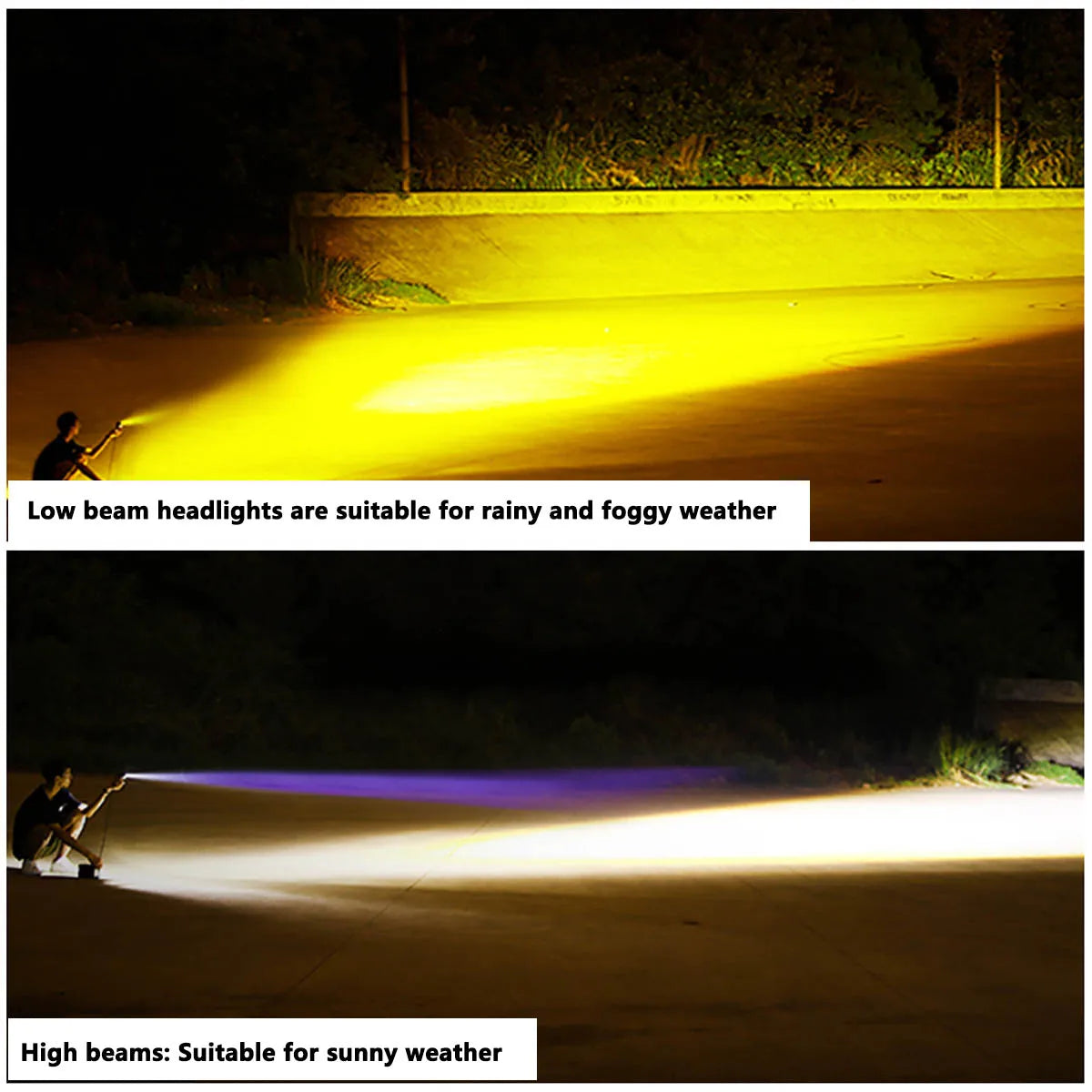 Motorcycle LED Spot Light – Dual Color Hi/Low Beam Fog Lamp for Car, Truck, SUV, UTV