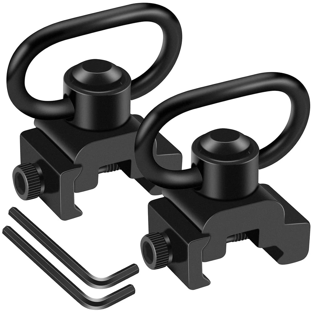 2PCS Tactical QD Sling Swivel Mount – 360° Quick Release Adapter for Rifle, Gun Sling Buckle Attachment Accessory