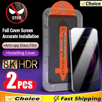 Anti-Spy Privacy Screen Protector for iPhone 11–16 Series – Dust-Free Glass for Pro Max, Mini, Plus, XS, XR, 7, 8