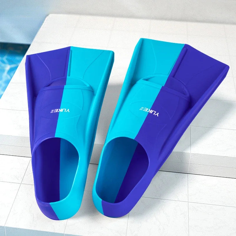 Swim Training Fins — Silicone Short Snorkel & Diving Fins for Men, Women & Kids, Professional Swimming Flippers Set