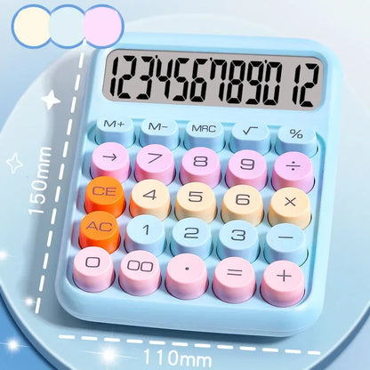 Dopamine 12 Digit Desktop Calculator - Mechanical Keyboard Style, Portable Mini Calculator for Home, School & Office Use