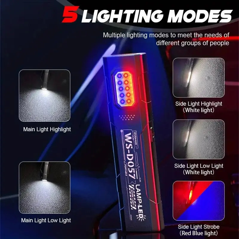 LED USB Rechargeable Keychain Flashlight – Mini COB Torch EDC Pocket Lantern with Magnet