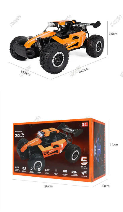 DK087 1:16 2WD Brushless High-Speed RC Drift Car – Off-Road Remote Control Truck with LED Lights, 20KM/H Racing Toy Model