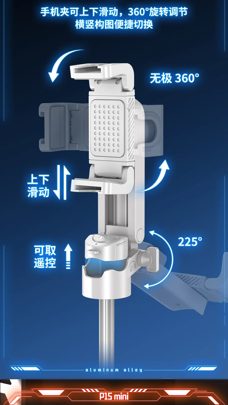 Newly Upgraded Mini Bluetooth Selfie Stick – Portable Telescopic Multifunctional Tripod for Phone