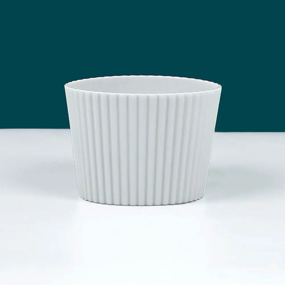 Silicone Coffee Cup Cover & Sleeve — Anti-Scalding, Anti-Slip Universal Tapered Thread Mug Protector for Ceramic & Glass Cups