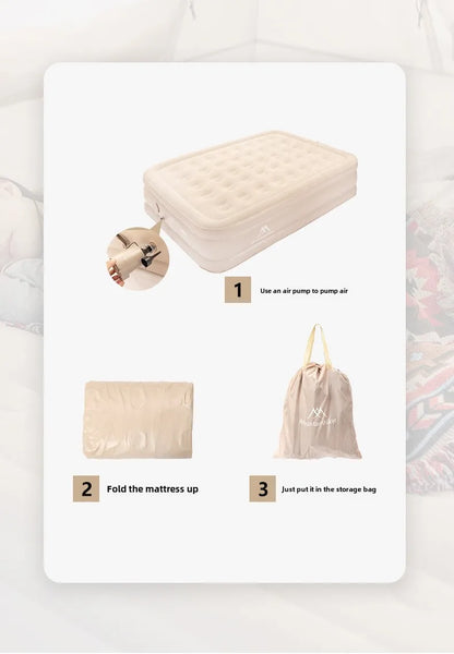 MOUNTAINHIKER 2025 Inflatable Air Mattress - PVC Glamping Camping / interior Bed Mat with Built-In Pump for 1-3 Person