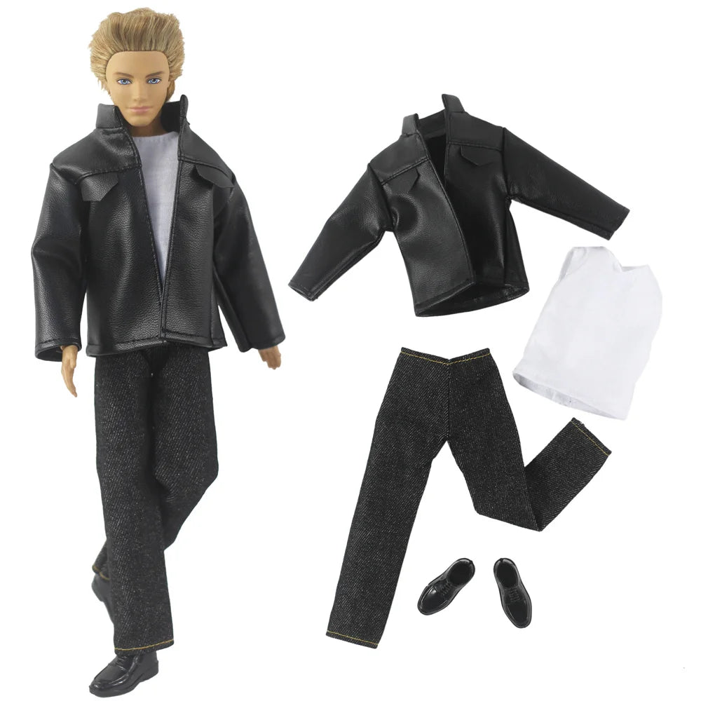 1 Set 12" Ken Doll Clothes — Leather Outfit with Multiple Styles to Choose From