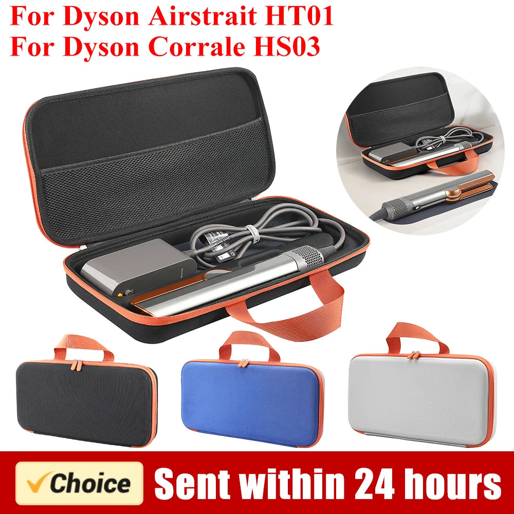 Hard Carrying Case with Mesh Bag – Anti-Scratch Storage for Dyson Airstrait HT01 & Dyson Corrale HS03 Hair Straighteners