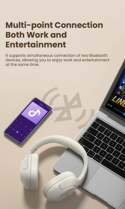 HAYLOU S35 ANC Wireless Headphones - Over-Ear Bluetooth 5.2, 42dB Active Noise Cancelling, 60-Hour Battery, 40mm Dynamic Driver