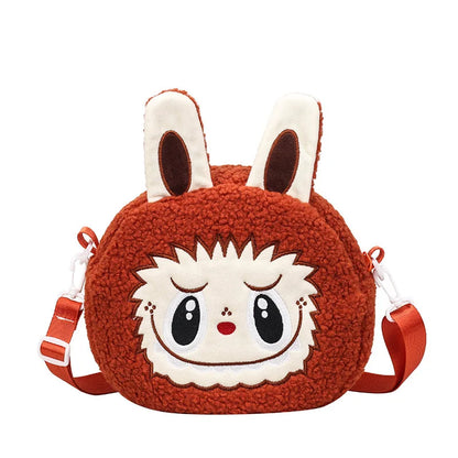 Labu Cartoon Crossbody Plush Bag – Kids Backpack & Shoulder Bag Doll Change Purse, Perfect Gift for Girls