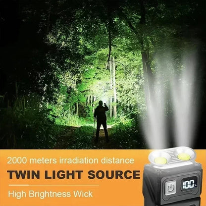 2/1pcs Portable Mini USB Rechargeable Flashlight — Super Bright LED Tail Magnet Torch with COB Emergency Light for Camping & Hiking