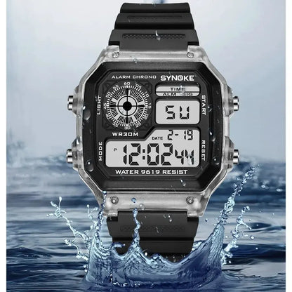 SYNOKE Digital Sports Watch for Men & Women – Luminous, Multifunction, Waterproof Wristwatch with Seven Lights for Outdoor & Running