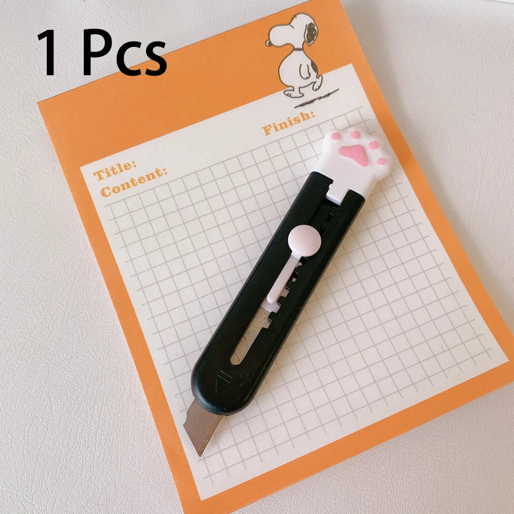 Kawaii Mini Pocket Cat Paw Utility Knife - Paper Cutter, Craft Wrapping, Refillable Blade Stationery, Big Sale