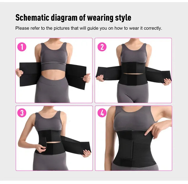Waist Cincher Belt — Tummy Control Body Shaper with Triple Wrap Corset, Workout Sweat Band & Gym Slimming Girdle