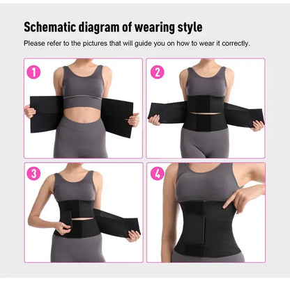 Waist Cincher Belt — Tummy Control Body Shaper with Triple Wrap Corset, Workout Sweat Band & Gym Slimming Girdle