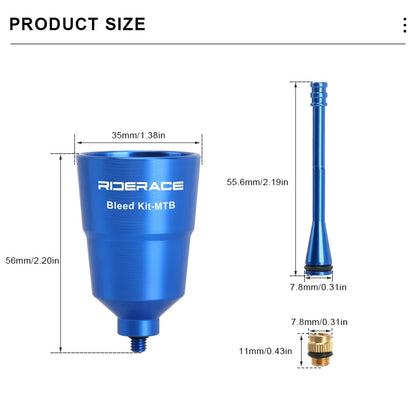 RIDERACE Bicycle Hydraulic Brake Bleed Kit – Oil Funnel & Adapter for Shimano MTB & Road Disc Brakes