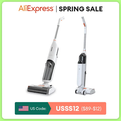 ILIFE W90 Cordless Wet Dry Smart Mop – 5500Pa Suction, Self-Cleaning in 1 Minute, Large Dual Water Tank